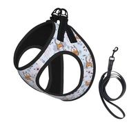 Llama Cartoon Pattern Print Pet Leash Vest,Breathable Mesh Pet Harness, Reflective For Small Medium Dogs Safe Easy Walking