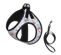 Llama Cartoon Pattern Print Reflective No Choke Pet Vest Harness,Adjustable Soft Padded Dog Harness With Easy Control Handle
