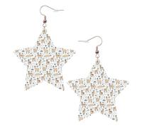 Llama Cartoon Pattern Printed Leather Pierced Earring Set, 1 Pair Lightweight Bohemian Earrings Birthday Party Jewelry Gifts For Women