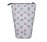 Llama Cartoon Pattern Vertical Retractable Pencil Case Stationery Box Adult Office Organizer Box