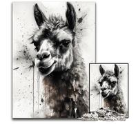 Llama Charm Watercolor Puzzles 1000 Pieces for Adults Impossible Jigsaw Puzzles for Adults Brain Challenge for TeenagersHome Decor 1000 PCS(75x50cm)