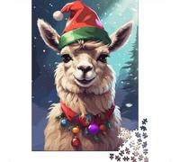 Llama Christmas 1000-Piece Puzzle for Adults, 38x26cm/1000pcs, Low-dust Pieces for A Tidier Table; Easy to Continue on Another Evening
