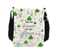 Llama Crossbody Bag Llama Alpaca Gifts for Llama Alpaca Lovers Save The Drama for You Llama Crossbody Cell Phone Purse Bag