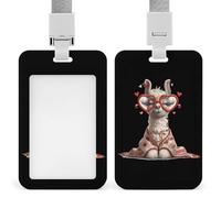 Llama Cute Card Holder Cute ID Badge Holders Card Protector for Office Work Women Men