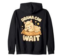 Llama Drama Can Wait Zip Hoodie
