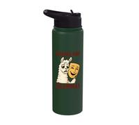 Llama Drama Dilemmas Funny Theater Mask Stainless Steel Insulated Water Bottle