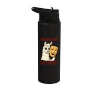 Llama Drama Dilemmas Funny Theater Mask Stainless Steel Insulated Water Bottle