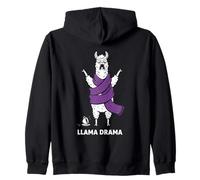 Llama Drama Quirky Scarf Zip Hoodie