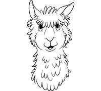 'Llama Face' Rubber Stamp - Unmounted Design for Crafting & Scrapbooking, A7 (RS00013247)