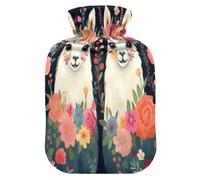 Llama Hot Water Bottle with Soft Fleece Cover Hot Water Bag for Neck and Shoulder Pain Relief Hot and Cold Therapies-L