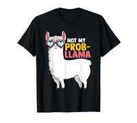 Llama Humor Design for Alpaca Lover - Not My Probllama Value Graphic T-Shirt, Men, Black, M