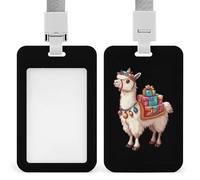 Llama ID Badge Holder with Lanyard Name Card Holders for Nurse Teacher Officer