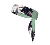 Llama in A Scarf Print Sport Head Ties Headbands Bandanas Workout Hair Band Athletic Sweatbands for Running Tennis