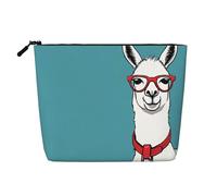 Llama in A Scarf Single Layer Linen Like Makeup Bag, Lightweight and Cute, Easy to Use