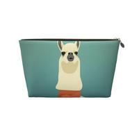 Llama in A Scarf Vagilo Leather Toiletry Bag - Stylish & Durable Toiletry Kit for Travelers, Cosmetic Organizer, Makeup Bag, Carry-On, Portable Organizer, Zippered Pouch