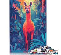 Llama In The Jungle Puzzle Premium 100% Recycled Board Paper Rectangular Jigsaw Puzzle for Adults Teen Unique Gift 1000pcs (75x50cm)