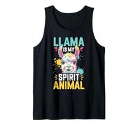 Llama is My Spirit Animal Colorful Artistic Painted Graphic Tank Top