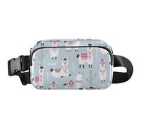 Llama Light Green Fanny Packs Womens Anti Theft Belt Bag Waterproof Pattern Cross Body Waist Purse, Llama Light Green, 8 x 5.3 x 2.3 inch, Funny Cute, Llama Light Green, 8 x 5.3 x 2.3 inch, Funny Cute