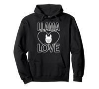 Llama Love Bold Heart Cute Llama Graphic Design Pullover Hoodie