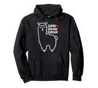 Llama Love You Forever Cute Funny Valentine's Day Pun Pullover Hoodie