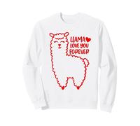 Llama Love You Forever Cute Funny Valentine's Day Pun Sweatshirt