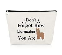 Llama Lover Gift Inspirational Makeup Bag for Friends Llama Gifts for Women Daughter Cosmetic Bag Graduation Christmas Birthday Presents for Sister Animal Lover Cosmetic Pouch Motivational Presents