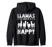 Llama Make Me Happy Lover Funny Llama Zip Hoodie