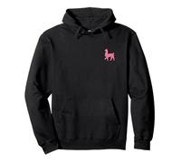Llama Minimalist Red Pink Heart Women Girls Pullover Hoodie