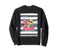 Llama on a floating flamingo Sweatshirt