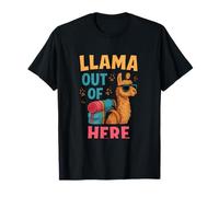 Llama Out of Here Travel Adventure Graphic T-Shirt