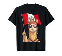 Llama Peru Flag Sunglasses Funny Value Graphic T-Shirt, Men, Black, XL