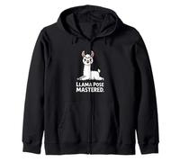 Llama Pose Mastered Cute Yoga Llama Art Zip Hoodie