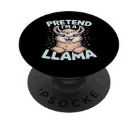 Llama Pretend I'm A Llama Cute Animal Alpaca Llama Lover Men PopSockets Adhesive PopGrip