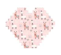 Llama. Print Art Brick Puzzle Heart Shaped DIY Building Blocks Set 3D Jigsaw Home Decor 53 Pieces