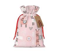Llama.Print Christmas Gift Bag, Drawstring Christmas Bags For Holiday Gifts, Party Favors