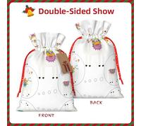 Llama Print Drawstring Gift Reusable Bags Party Favors Holiday Birthday Eco-Friendly Pouches