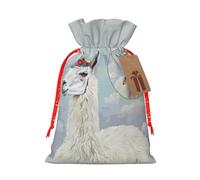 Llama Printed Christmas Drawstring Gift Bags-Xmas Wrapping Bags,Candy Bag,For Holiday Party Decorations,Wedding Party Supplies S Red Christmas Ribbon
