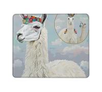 Llama Printed Gaming Mouse Pad 8x7.6 Inches, Non-Slip Rubber Base Laptop Mousepad Desk Mat with Stitched Edges for Gamer, Office, Home