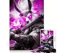 Llama Samurai Glowing Eyes Animal 1000-piece Jigsaw Puzzles Mindful Game Anxiety Relief Enjoyable Challenge Home Art (38x26cm)