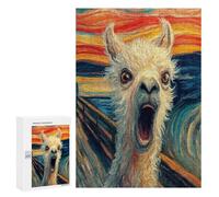 Llama Scream Painting Art Puzzle 1000 Teile Schwer Puzzle Spielzeug Lernspiel Impossible Herausforderungsspielzeug Für Erwachsene Kinder 300 PCS