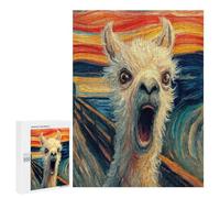 Llama Scream Painting Art Puzzle 1000 Teile Schwer Puzzle Spielzeug Lernspiel Impossible Herausforderungsspielzeug Für Erwachsene Kinder 500 PCS