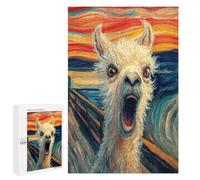 Llama Scream Painting Art Puzzle 1000 Teile Schwer Puzzle Spielzeug Lernspiel Impossible Herausforderungsspielzeug Für Erwachsene Kinder 1000 PCS
