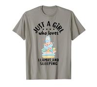 Llama Sleeping Pajama Top PJs Just A Girl Who Loves Llamas T-Shirt