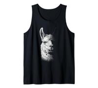 Llama Smoking Cigarette Vintage Llama Alpaca Funny Meme Tank Top