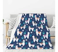 Llama Throw Blanket Lightweight Warm Flannel Fleece Blankets Cozy Soft Air Conditioning Blanket Gift for Women Men Girls Boys 50"x40"