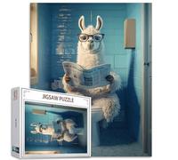 Llama Toilet 1000 Piece Jigsaw Puzzles for Adults Camel Newspaper Puzzles Wildlife Toilet Puzzle Challenging Family Activity Games Colorful DIY Craft Puzzle for Home Decor Gifts 27×20 Inches