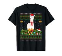Llama Ugly Christmas Sweaters Funny Santa Alpaca Llama Xmas T-Shirt