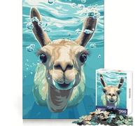Llama Underwater Portrait Jigsaw Puzzle 1000 Piece for Teenagers Memory Fit Neat Cut Home Play Perfect Decor (50x75cm)