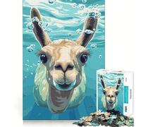 Llama Underwater Portrait Jigsaw Puzzle 1000 Piece for Teenagers Memory Fit Neat Cut Home Play Perfect Decor (50x75cm)
