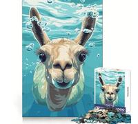 Llama Underwater Portrait Teenager Jigsaw Puzzles 1000 Pieces Mind Workout Snug Connection Home Fun Festive Gift (38x52cm)